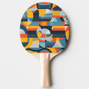 Farbenfroh Abstrakt im Retro-Stil Tischtennis Schläger