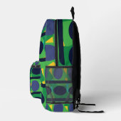 Farbenfroh Abstrakt, modern geometrisch Bedruckter Rucksack (Rechts)