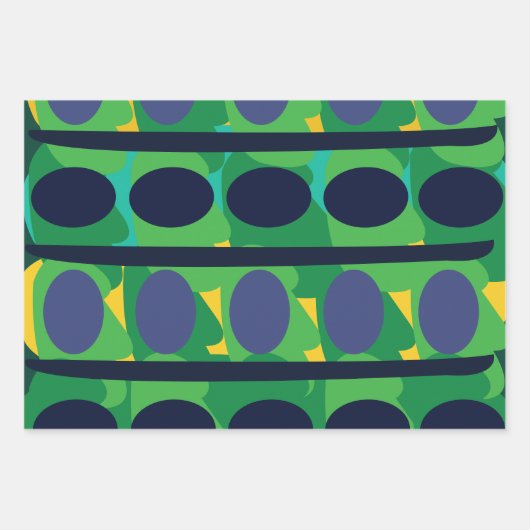 Farbenfroh Abstrakt, modern geometrisch Geschenkpapier Set (Vorderseite)