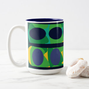 Farbenfroh Abstrakt, modern geometrisch Zweifarbige Tasse