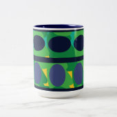 Farbenfroh Abstrakt, modern geometrisch Zweifarbige Tasse (Mittel)
