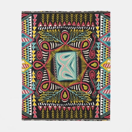 Farbenfroh abstrakt: Quadrat-Taschendesign. Fleecedecke (Vorderseite)