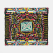 Farbenfroh abstrakt: Quadrat-Taschendesign. Fleecedecke (Vorderseite (Horizontal))