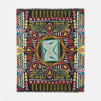 Farbenfroh abstrakt: Quadrat-Taschendesign. Fleecedecke