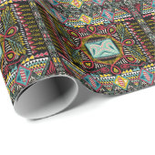 Farbenfroh abstrakt: Quadrat-Taschendesign. Geschenkpapier (Rolleneckpunkt)