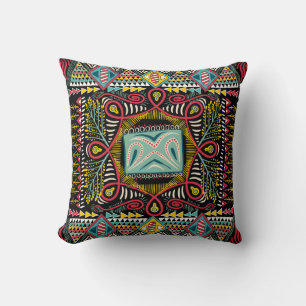 Farbenfroh abstrakt: Quadrat-Taschendesign. Kissen