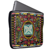 Farbenfroh abstrakt: Quadrat-Taschendesign. Laptopschutzhülle (Vorne Rechts)