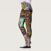 Farbenfroh abstrakt: Quadrat-Taschendesign. Leggings (Links)