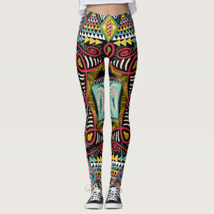 Farbenfroh abstrakt: Quadrat-Taschendesign. Leggings