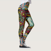 Farbenfroh abstrakt: Quadrat-Taschendesign. Leggings (Rechts)