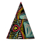 Farbenfroh abstrakt: Quadrat-Taschendesign. Partyhütchen (Links)