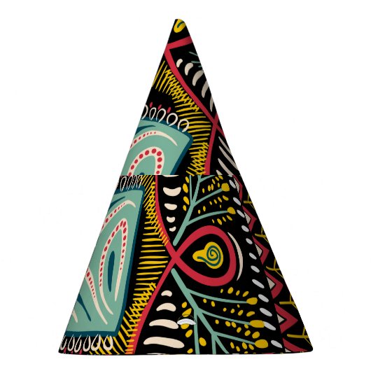 Farbenfroh abstrakt: Quadrat-Taschendesign. Partyhütchen (Rechts)