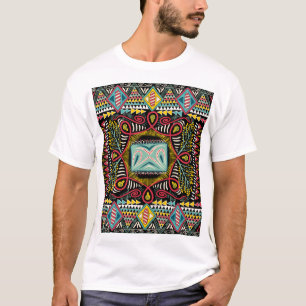 Farbenfroh abstrakt: Quadrat-Taschendesign. T-Shirt
