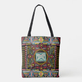 Farbenfroh abstrakt: Quadrat-Taschendesign. Tasche (Rückseite)