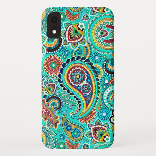 Farbenfroh Abstrakt Retro Paisley Case-Mate iPhone Hülle (Rückseite)
