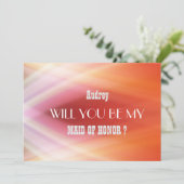 Farbenfroh Abstrakt Werden Sie meine TRAUZEUGIN se Einladung (Stehend Vorderseite)