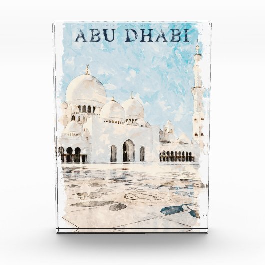 Farbenfroh Abu Dhabi VAE Denkmal Fotoblock (Vorderseite)