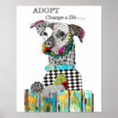 Farbenfroh Adoptier ein Dog Poster - 16" x 20" (Vorne)