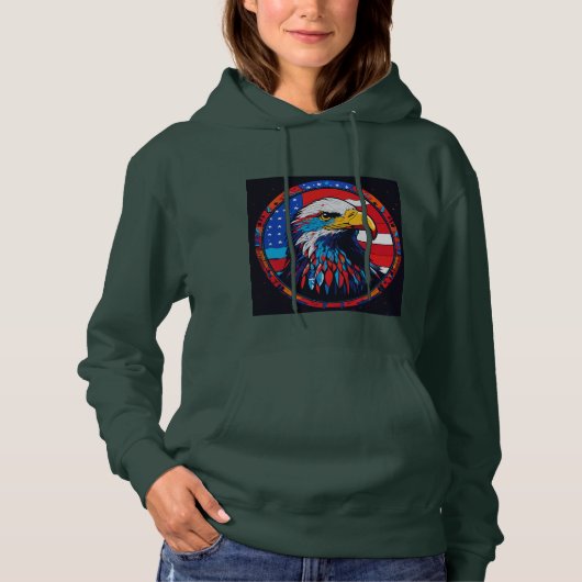 Farbenfroh amerikanischer Adler Patriotischer T -  Hoodie (Vorderseite)