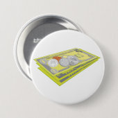 Farbenfroh amerikanisches Geld Bargeld und Münzen Button (Vorne & Hinten)