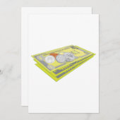 Farbenfroh amerikanisches Geld Bargeld und Münzen Einladung (Vorne/Hinten)