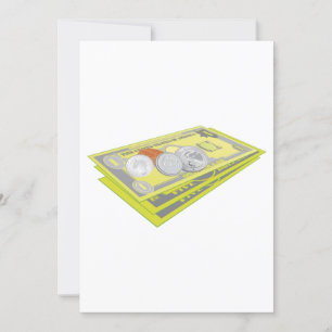 Farbenfroh amerikanisches Geld Bargeld und Münzen Einladung