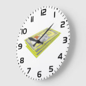 Farbenfroh amerikanisches Geld Bargeld und Münzen Große Wanduhr (Winkel)