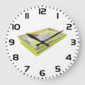 Farbenfroh amerikanisches Geld Bargeld und Münzen Große Wanduhr (Vorderseite)