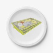 Farbenfroh amerikanisches Geld Bargeld und Münzen Pappteller (Vorderseite)