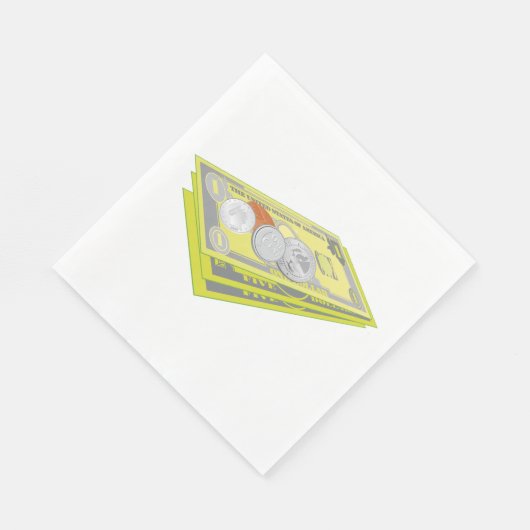 Farbenfroh amerikanisches Geld Bargeld und Münzen Serviette (Ecke)