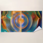 farbenfroh, anderweitig Abstrakt Strandtuch (Vorderseite)