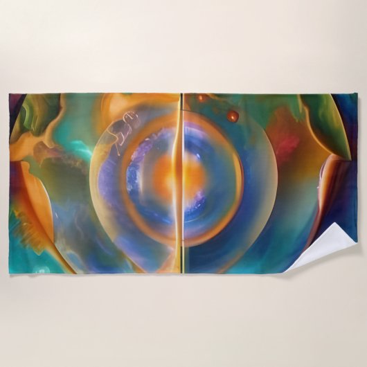 farbenfroh, anderweitig Abstrakt Strandtuch (Vorderseite)