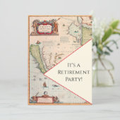 Farbenfroh antikes Vintages Kartenruhestand Party Einladung (Stehend Vorderseite)