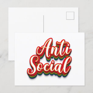 farbenfroh antisozial postkarte