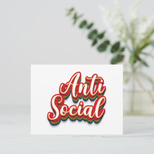 farbenfroh antisozial postkarte (Stehend Vorderseite)