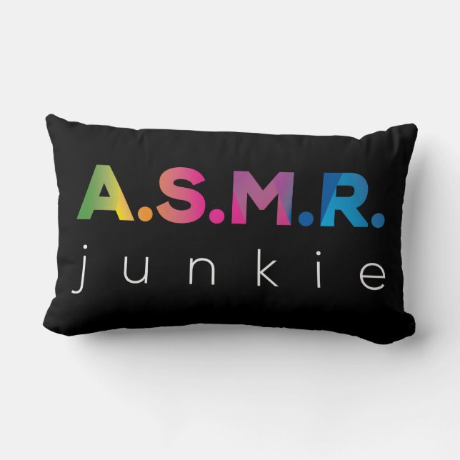 Farbenfroh ASMR Junkie Black and White Lendenkissen (Rückseite)