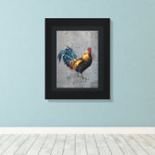 Farbenfroh Bantam Rooster Leinwanddruck (Insitu (Holzboden))