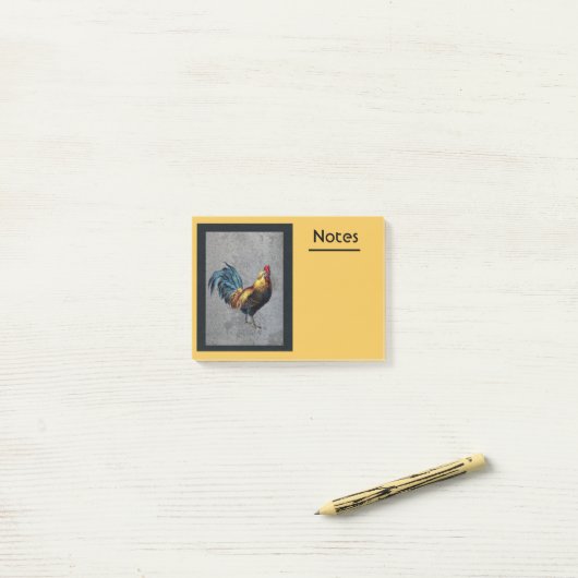 Farbenfroh Bantam Rooster Post-it Klebezettel (Auf Schreibtisch)