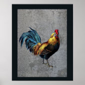 Farbenfroh Bantam Rooster Poster (Vorne)
