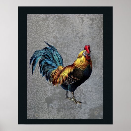 Farbenfroh Bantam Rooster Poster (Vorne)