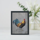 Farbenfroh Bantam Rooster Postkarte (Stehend Vorderseite)