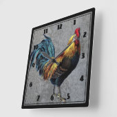 Farbenfroh Bantam Rooster Quadratische Wanduhr (Winkel)