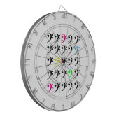Farbenfroh Bass Clef Dartscheibe (Vorderseite Links)