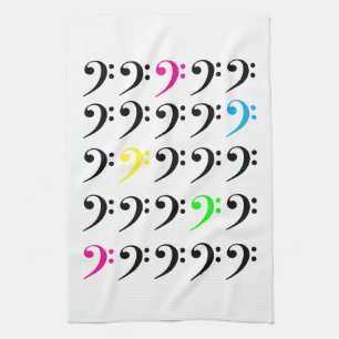 Farbenfroh Bass Clef Küchentuch
