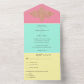 Farbenfroh bei der Goldhochzeit All In One Einladung (Innen Boden)