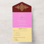 Farbenfroh bei der Goldhochzeit All In One Einladung (Innen Boden)