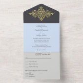 Farbenfroh bei der Goldhochzeit All In One Einladung (Innen Boden)