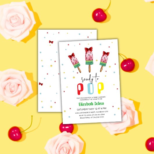 Farbenfroh, bereit zum Pop Eiscreme Babydusche Einladung