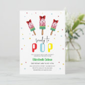Farbenfroh, bereit zum Pop Eiscreme Babydusche Einladung (Stehend Vorderseite)