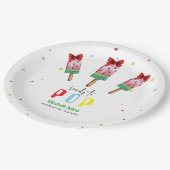 Farbenfroh, bereit zum Pop Eiscreme Babydusche Pappteller (Schrägansicht)